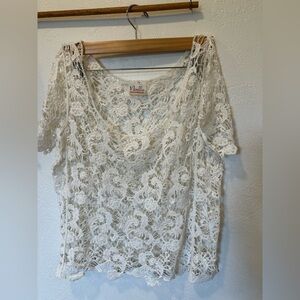 Vintage Noelle Cotton Lace Knit Top